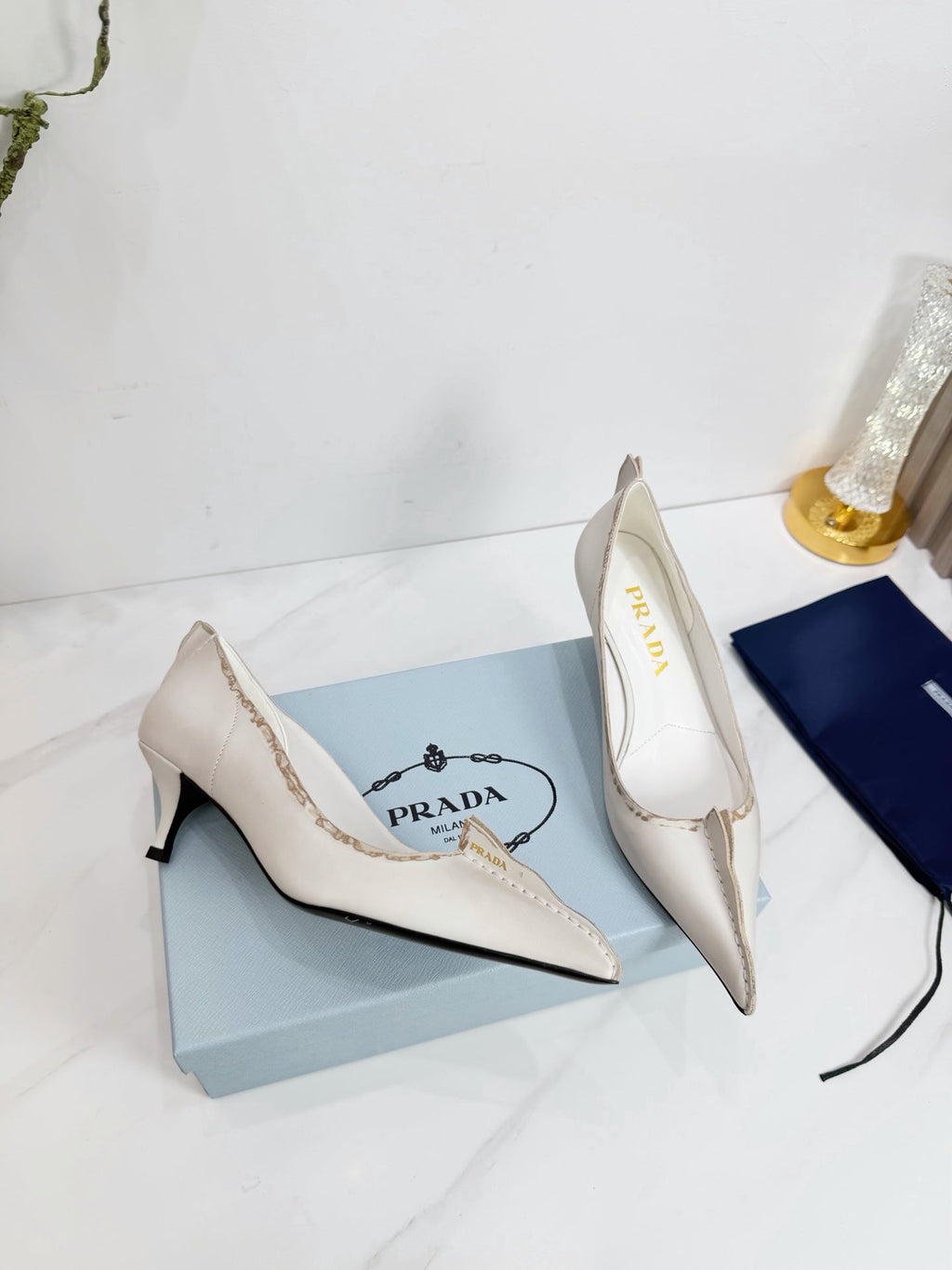 PRA 26SS Pump 55 Ivory Beige Cowhide 592415