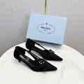 Prada Pumps 4.5cm Black Canvas 639960