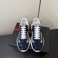 Prada America's Cup Sneaker Black White Patent Leather Mesh 618929