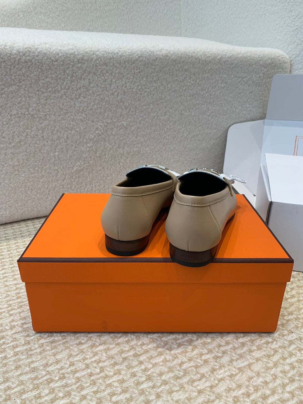 HERMES ROYAL LOAFER NUDE BROWN CALFSKIN