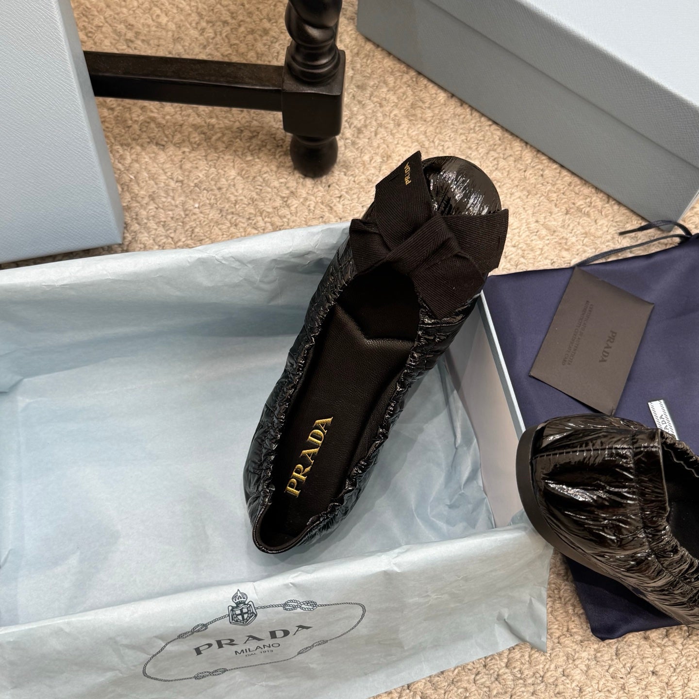 Pra 26s Ballet Flat Black Sheepskin 635250