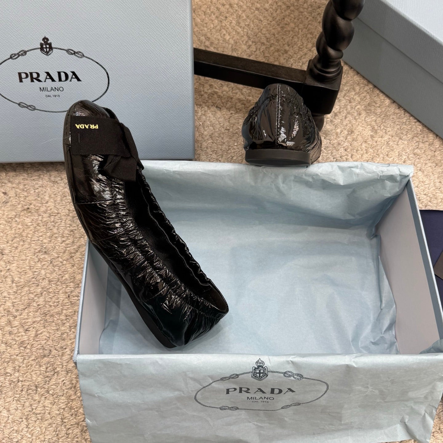 Pra 26s Ballet Flat Black Sheepskin 635250