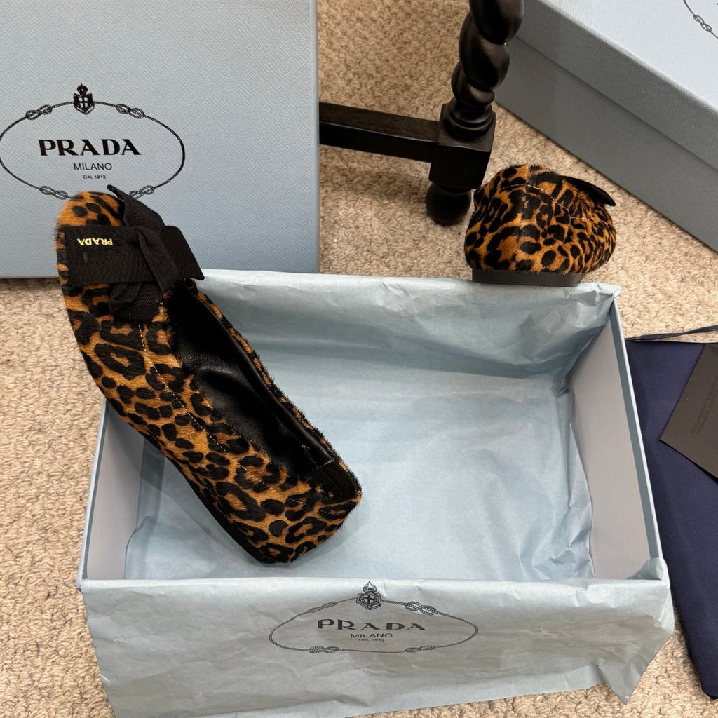 Pra 26s Ballet Flat Leopard-Print Horsehair 635252