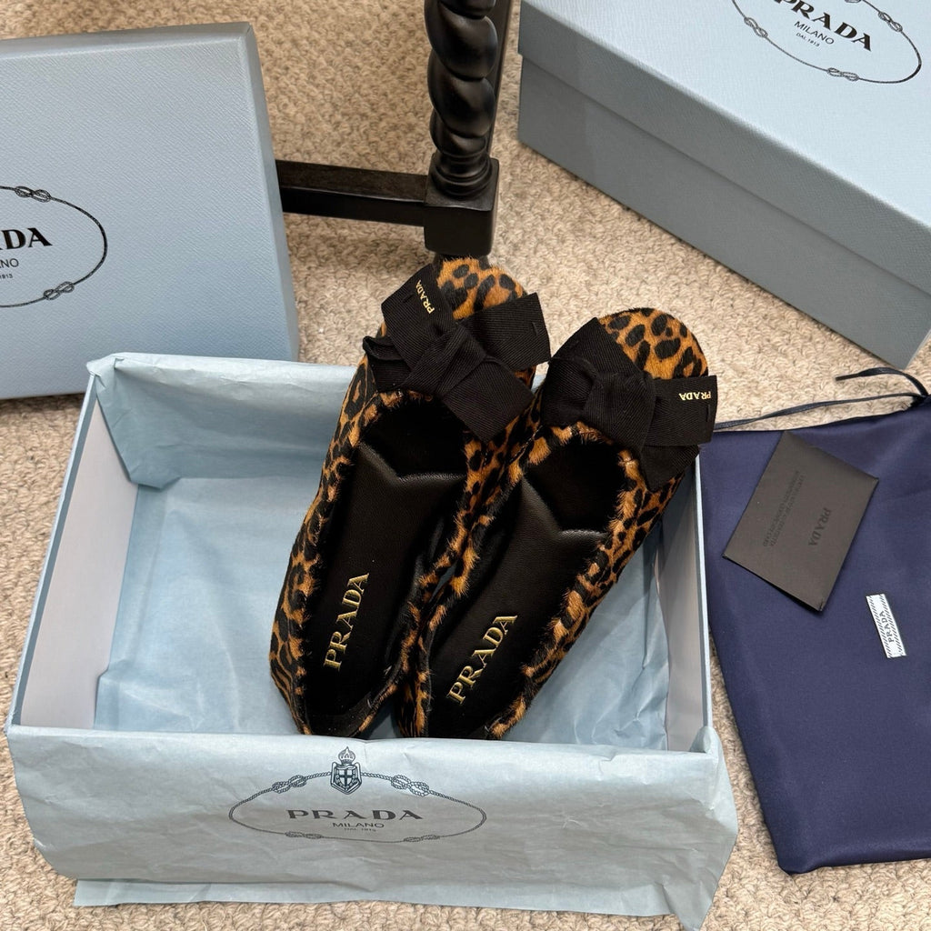 Pra 26s Ballet Flat Leopard-Print Horsehair 635252