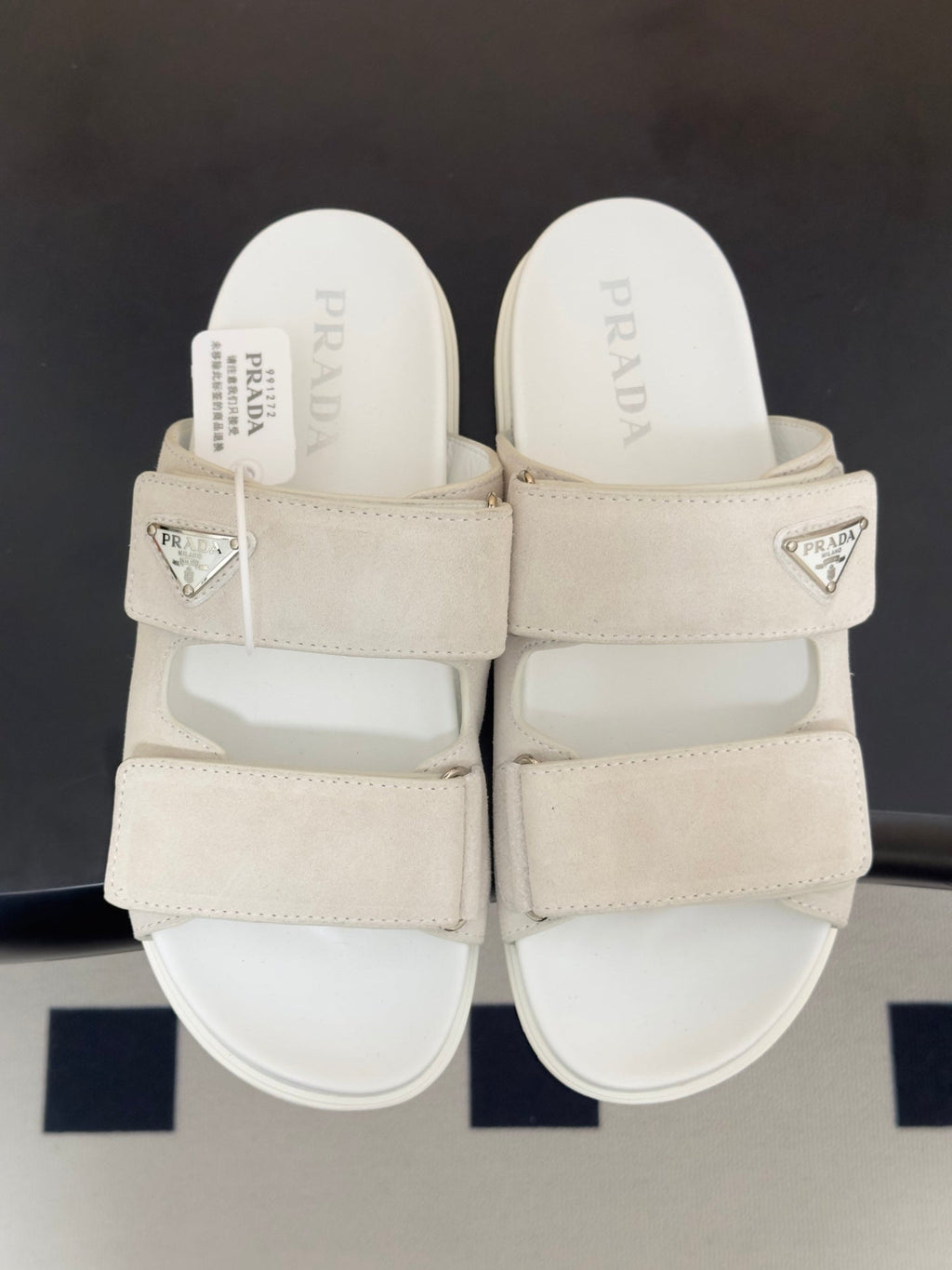 Pra 26s Band Sandals White Suede 834764
