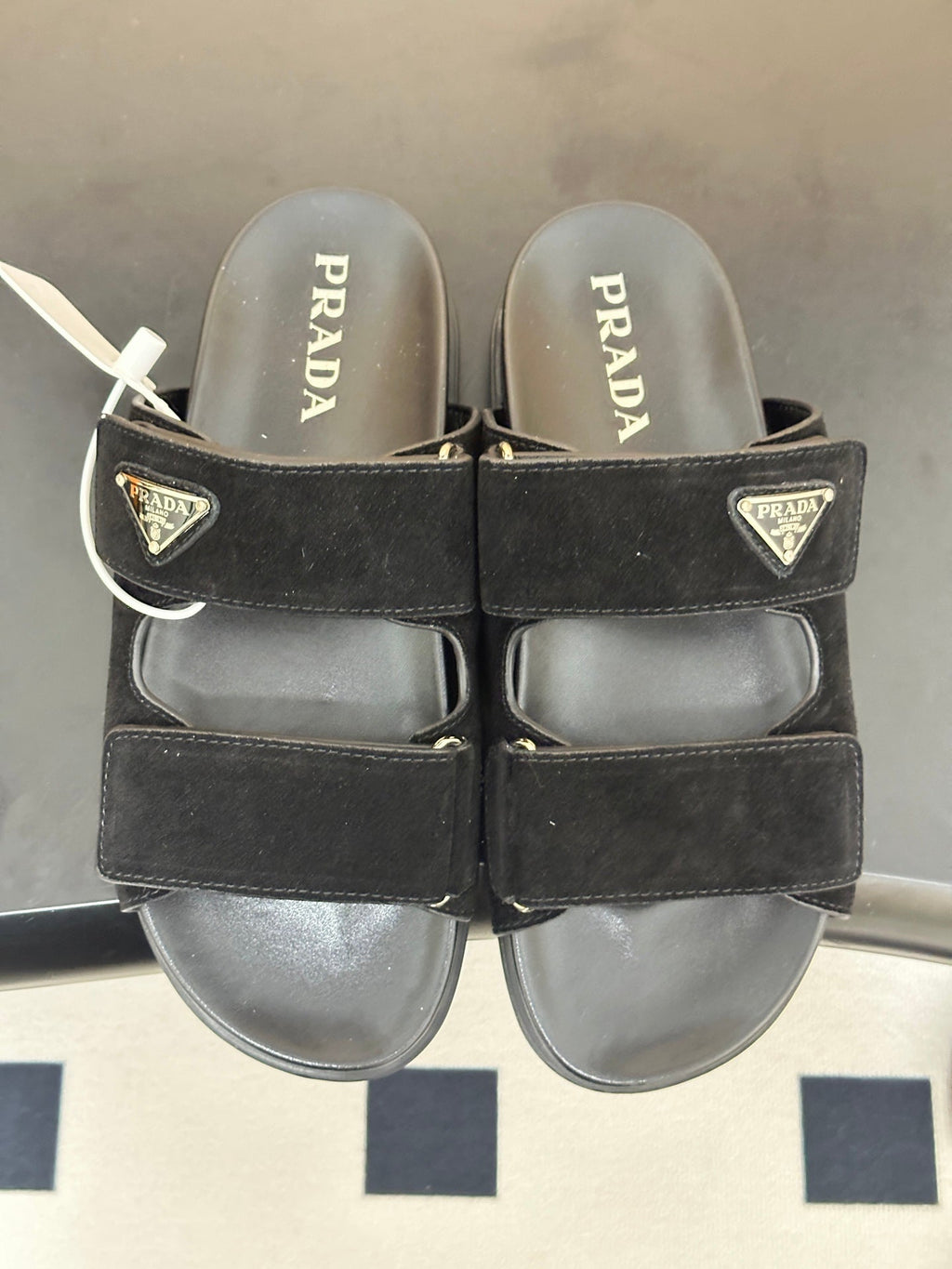 Pra 26s Band Sandals Black Suede 834765