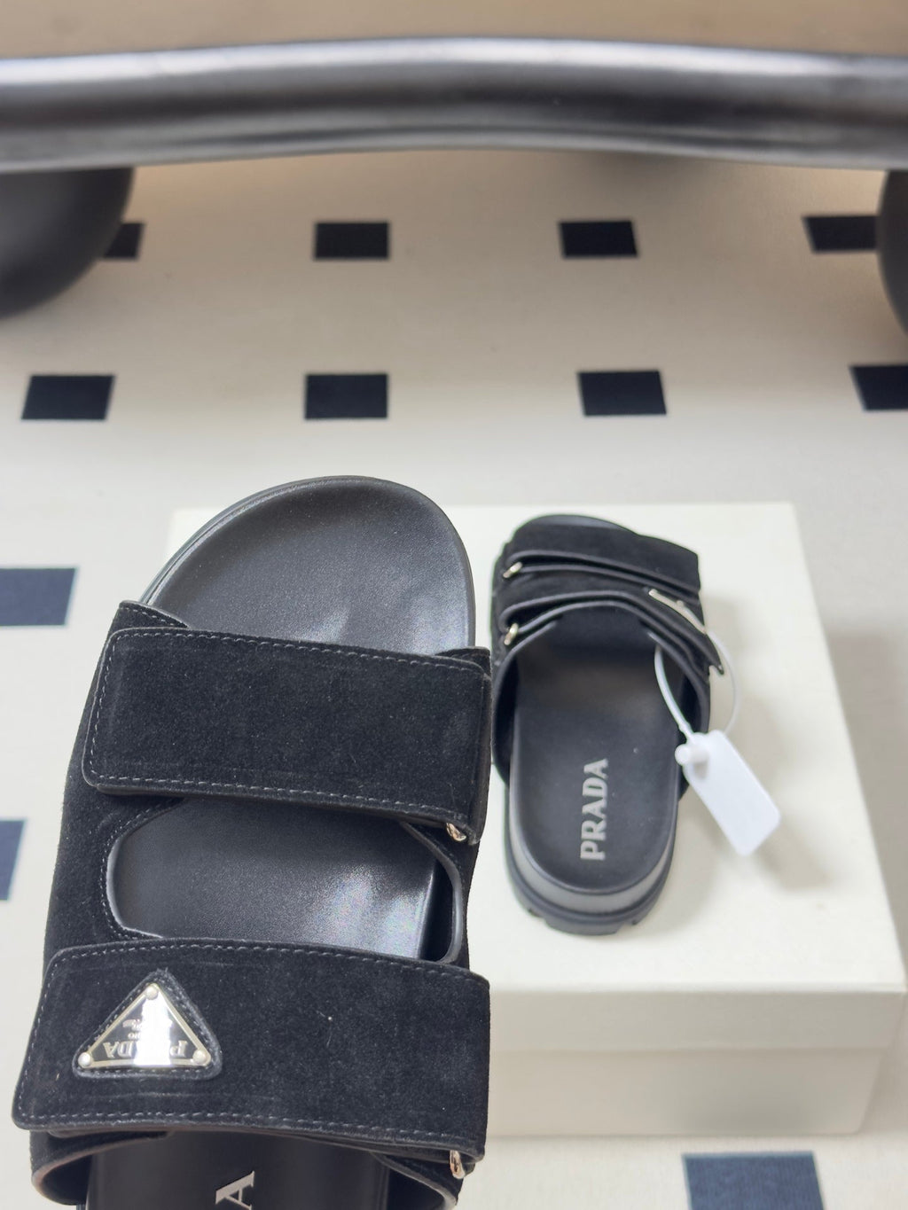 Pra 26s Band Sandals Black Suede 834765
