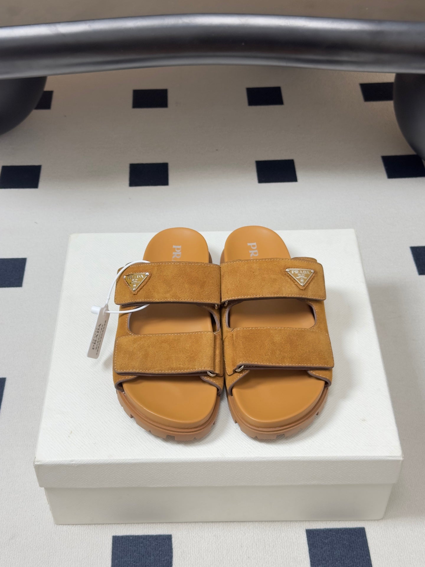 Pra 26s Band Sandals Tan Brown Suede 834766