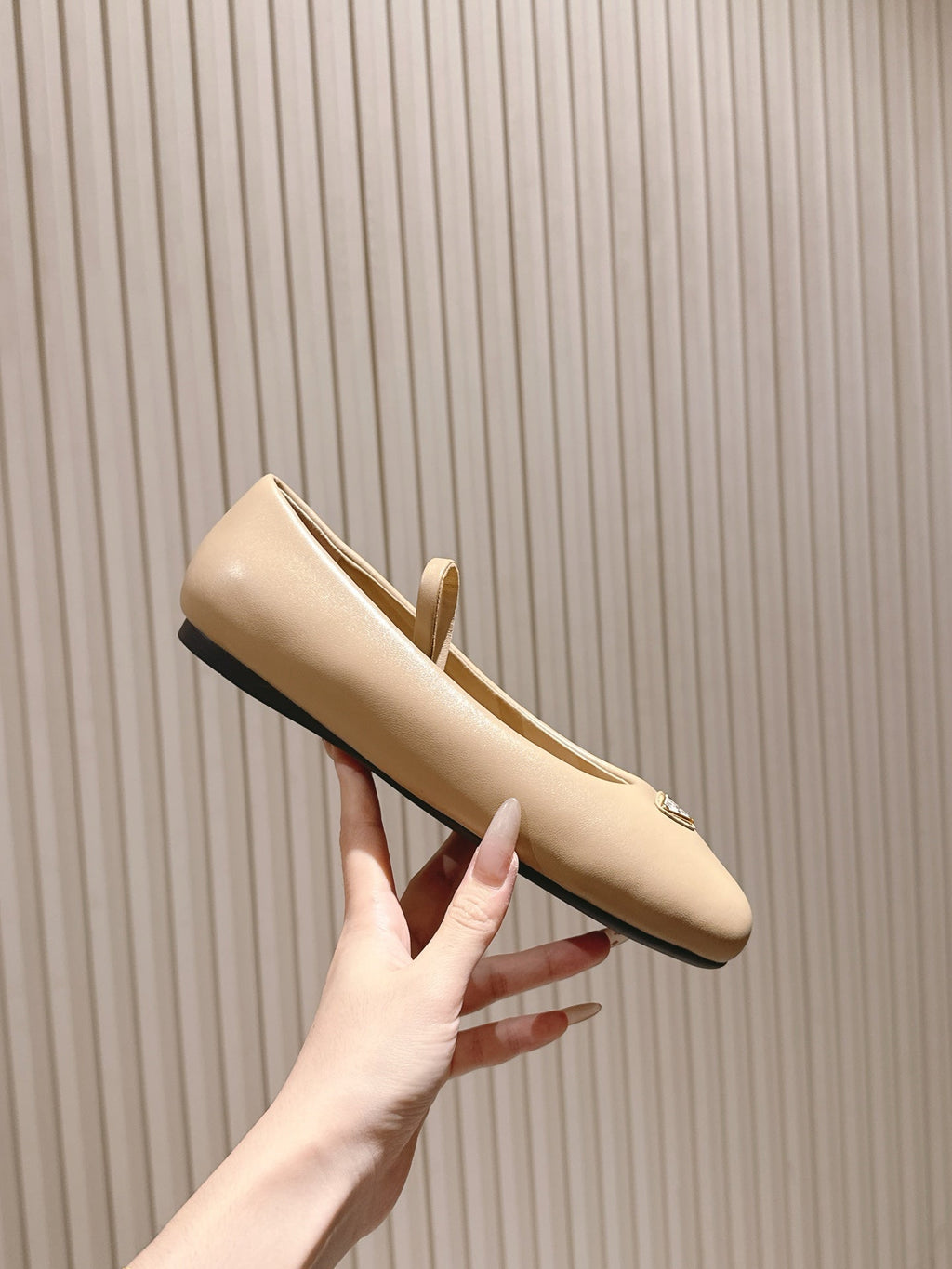 PRA 25s Ballet Flats Beige Cowhide 449717