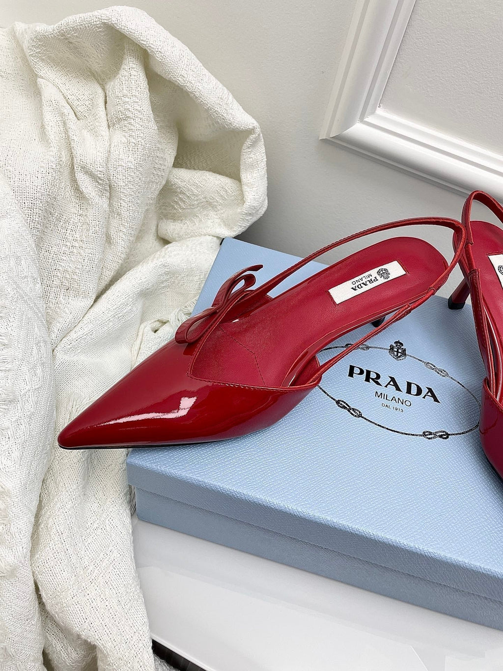 Prada 26s Slingback Burgundy Patent Leather 726982