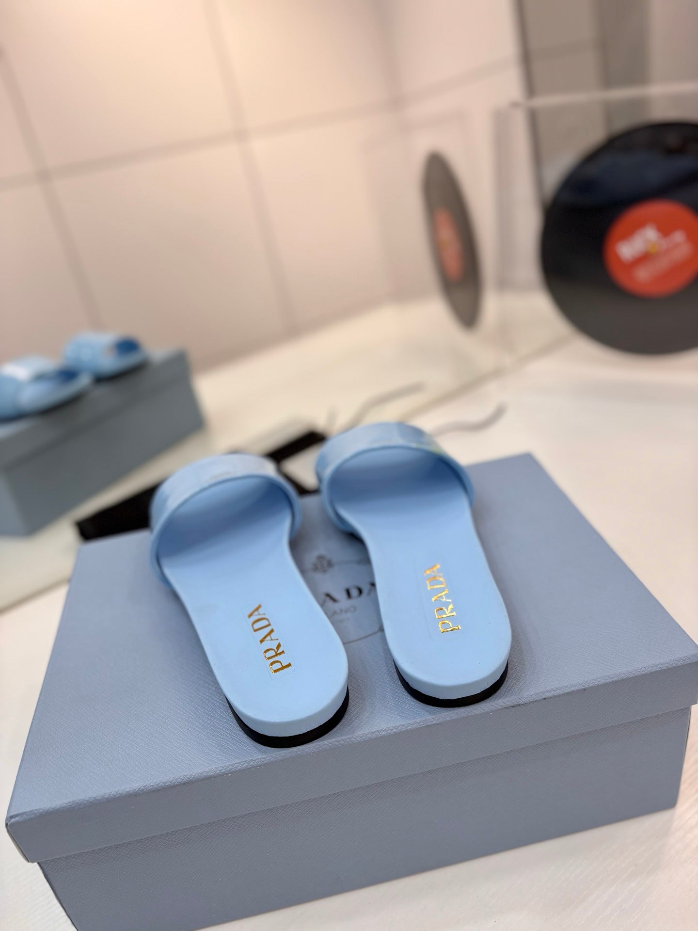 Pra Slides Blue Patent Leather 834593