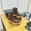 LACE-UP ANKLE BOOTS IN CHOCOLATE BROWN CALFSKIN