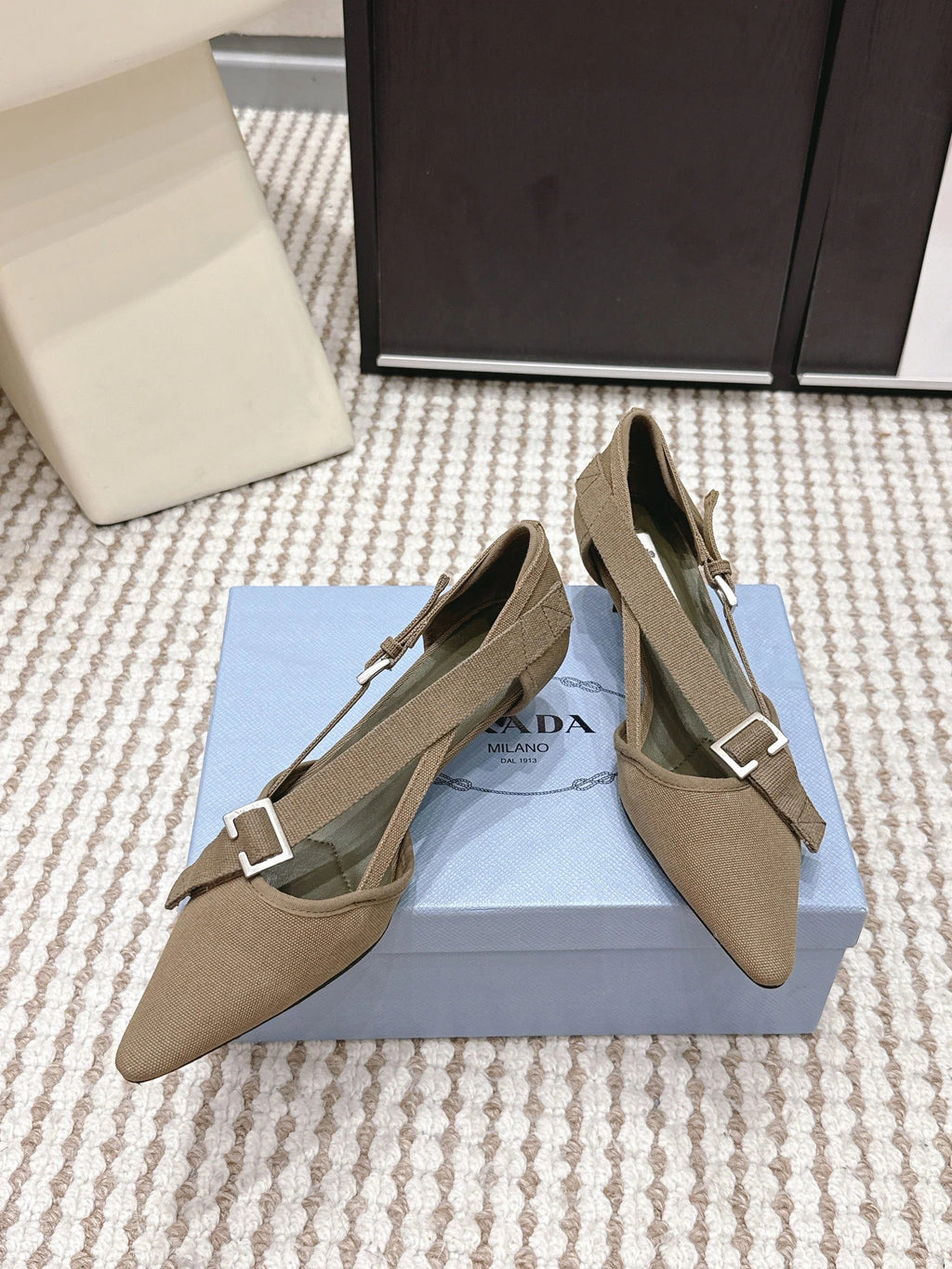 PRA 2026S High Heel Pump 45 Taupe Canvas 658333