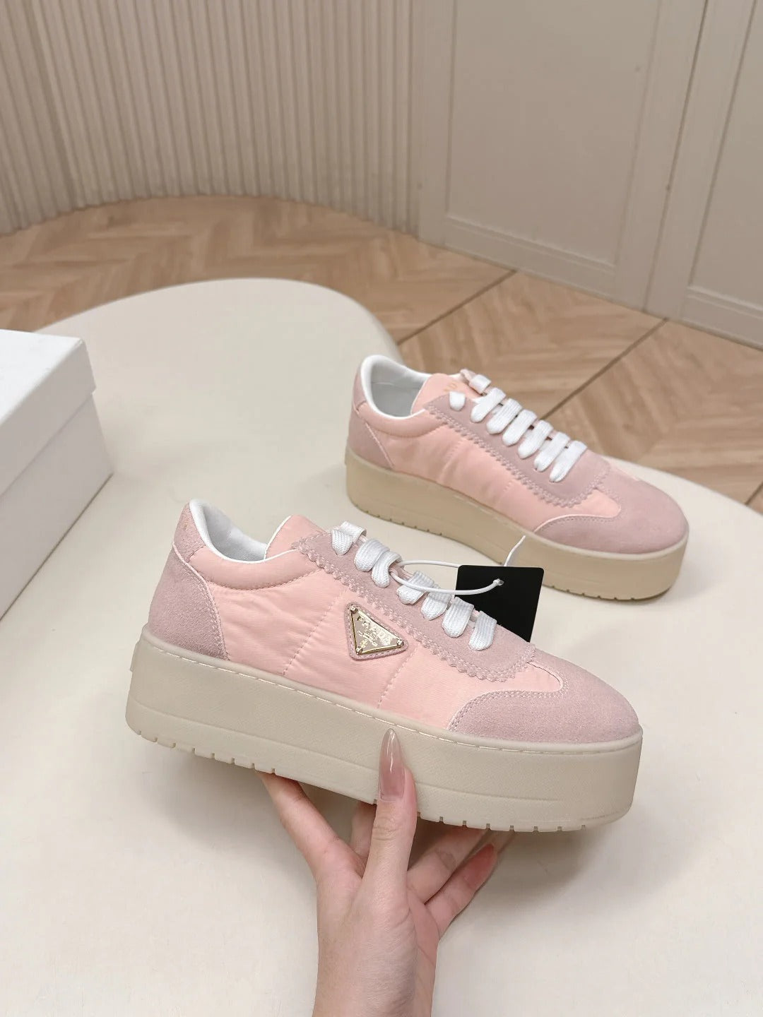 PRA 2026S Platform Sneakers 50 Pink Suede 663491