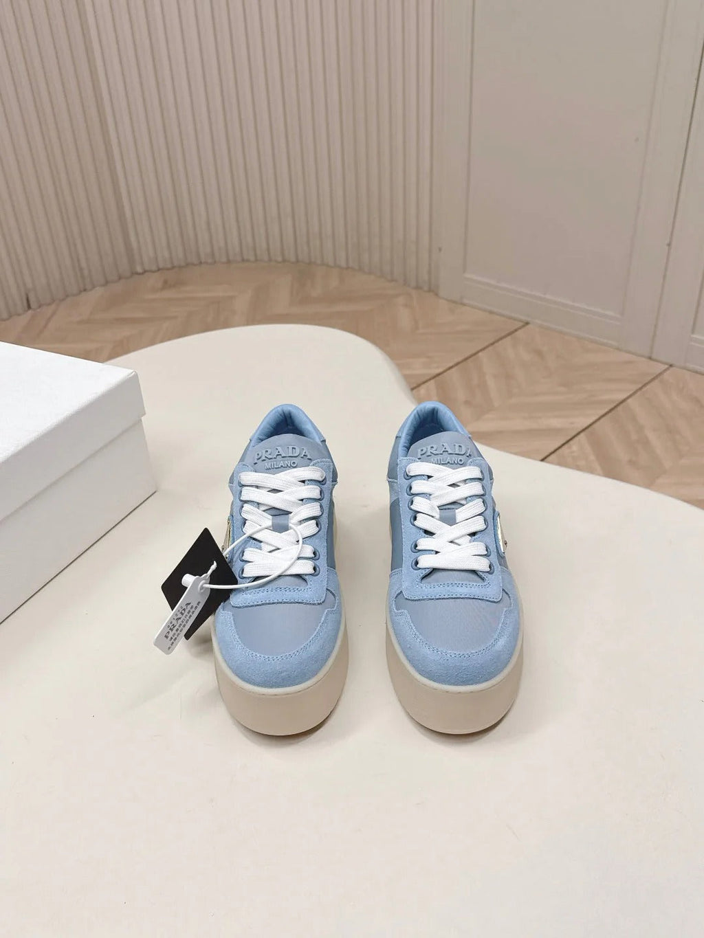 PRA 2026S Platform Sneakers 50 Blue Suede Cowhide 663496