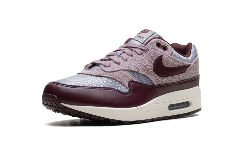 Air Max 1 ESS PRM "CEMENT GREY/BURGUNDY CRUSH" FQ7327 001