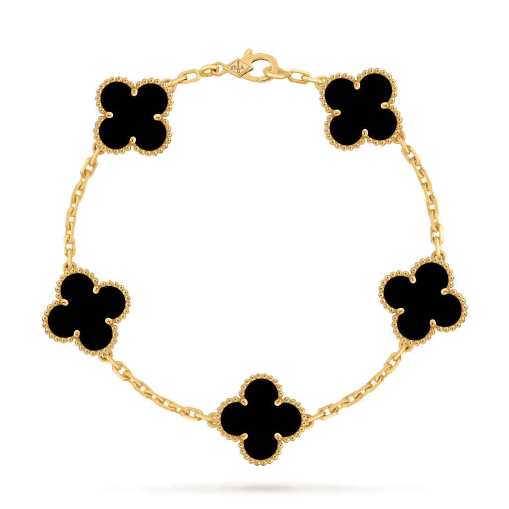 Vintage Alhambra bracelet, 5 motifs, onyx