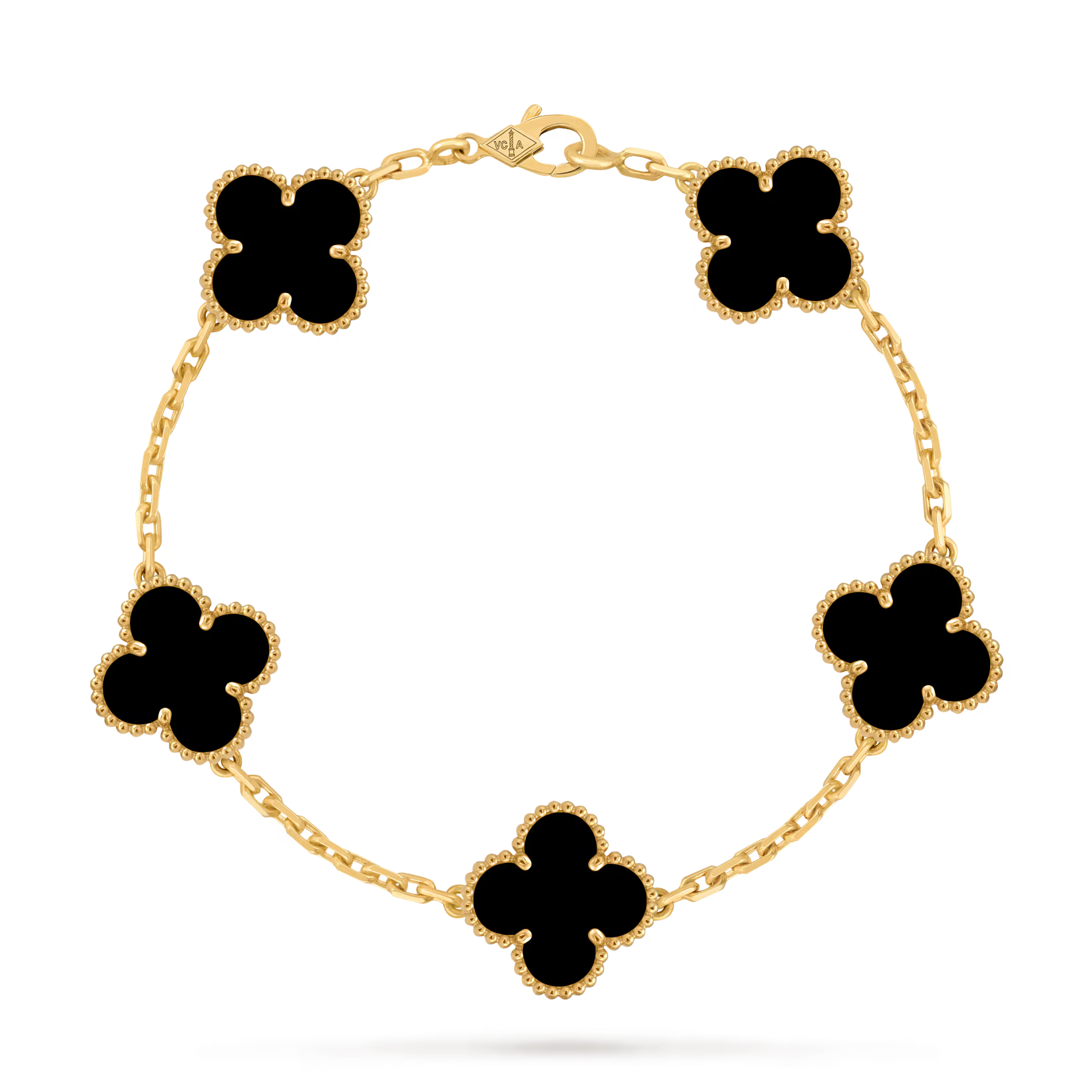 Vintage Alhambra bracelet, 5 motifs, onyx