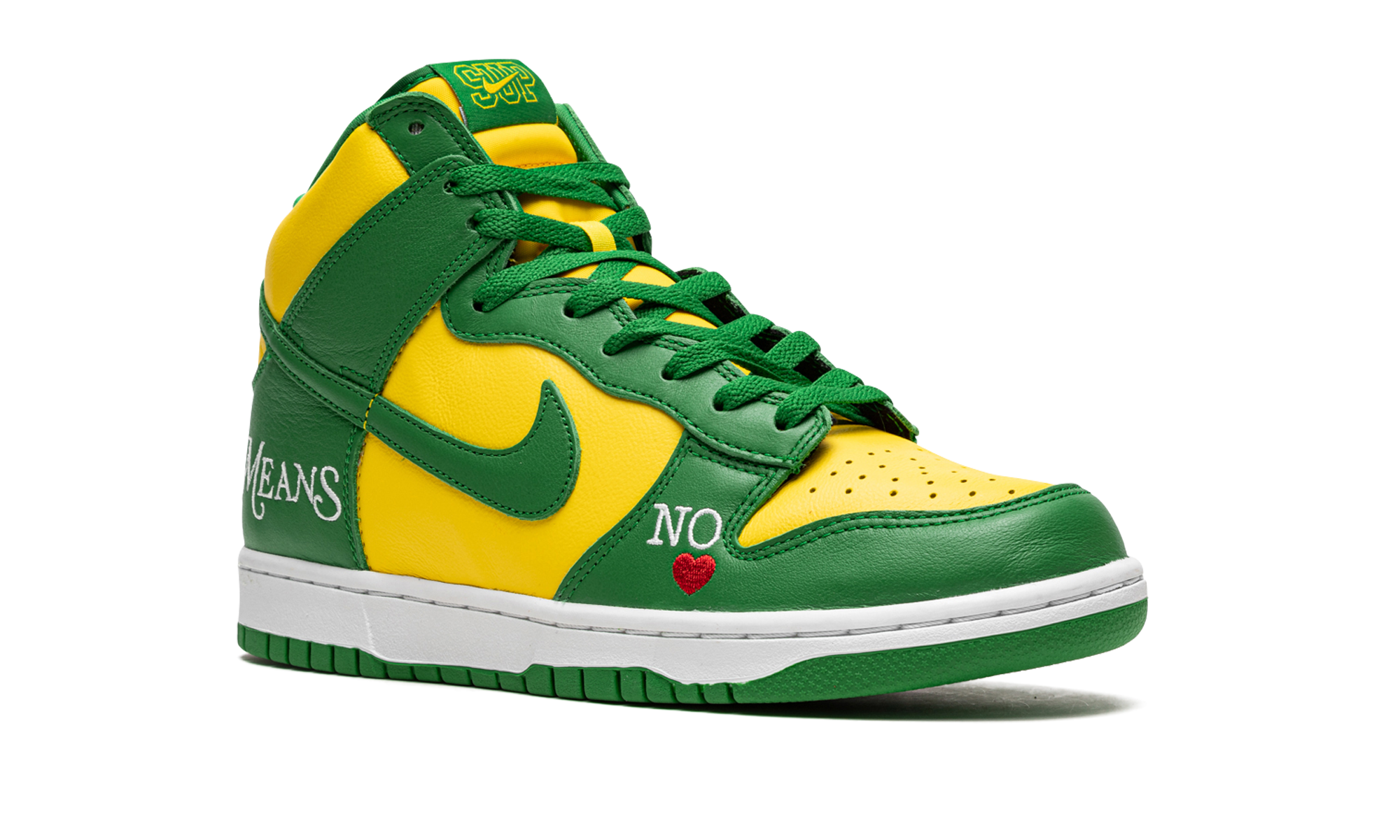 SB Dunk High "Supreme - By Any Means - Green/Yellow" DN3741 700