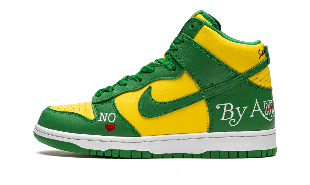 SB Dunk High "Supreme - By Any Means - Green/Yellow" DN3741 700