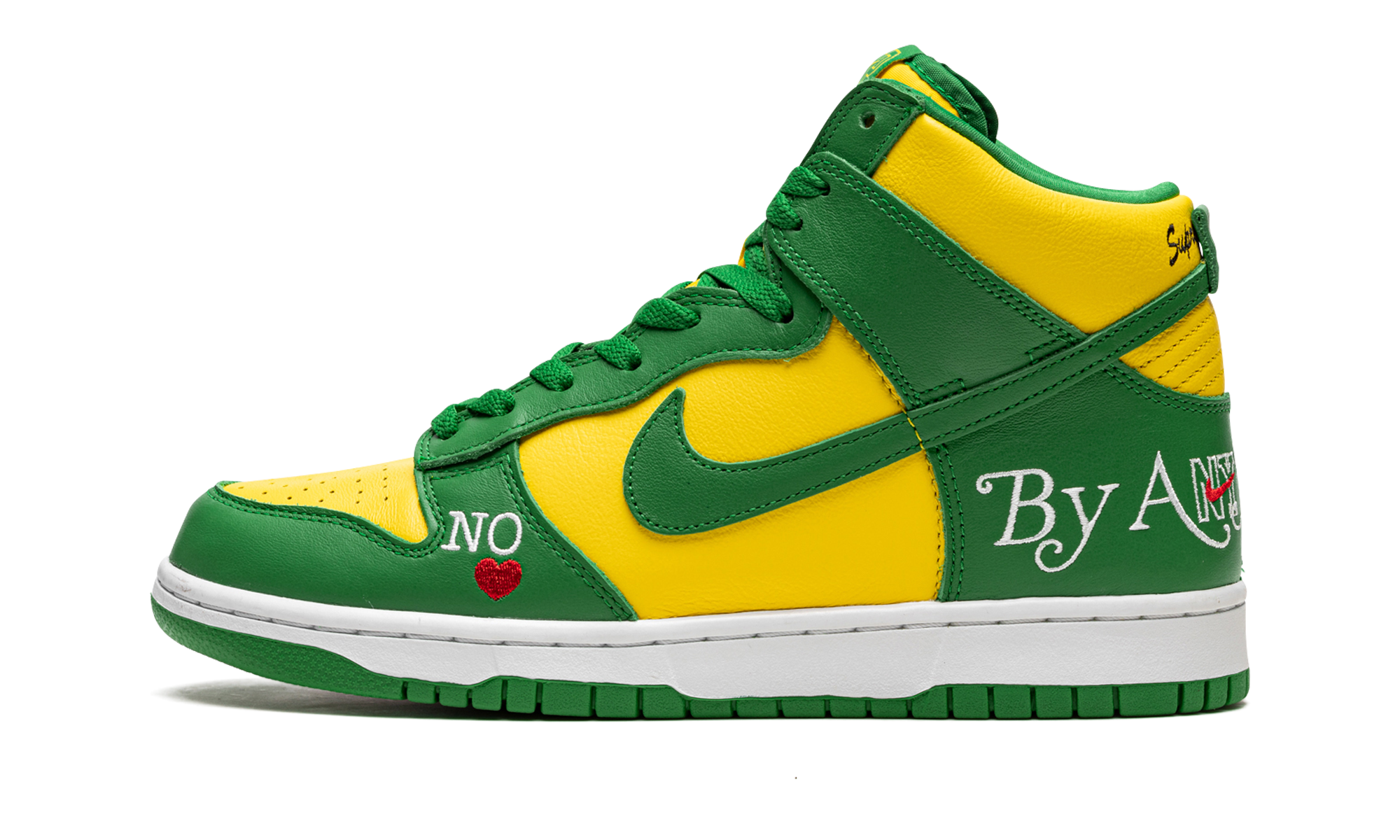 SB Dunk High "Supreme - By Any Means - Green/Yellow" DN3741 700