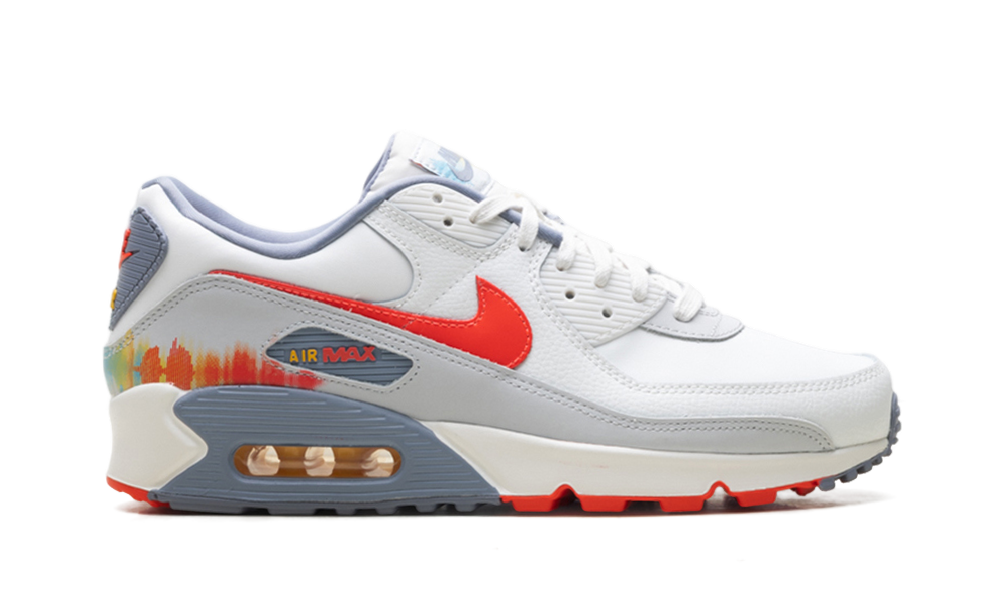 Air Max 90 Premium "Summit White Ashen Slate Pure Platinum Bright Crimson" HJ9147 121