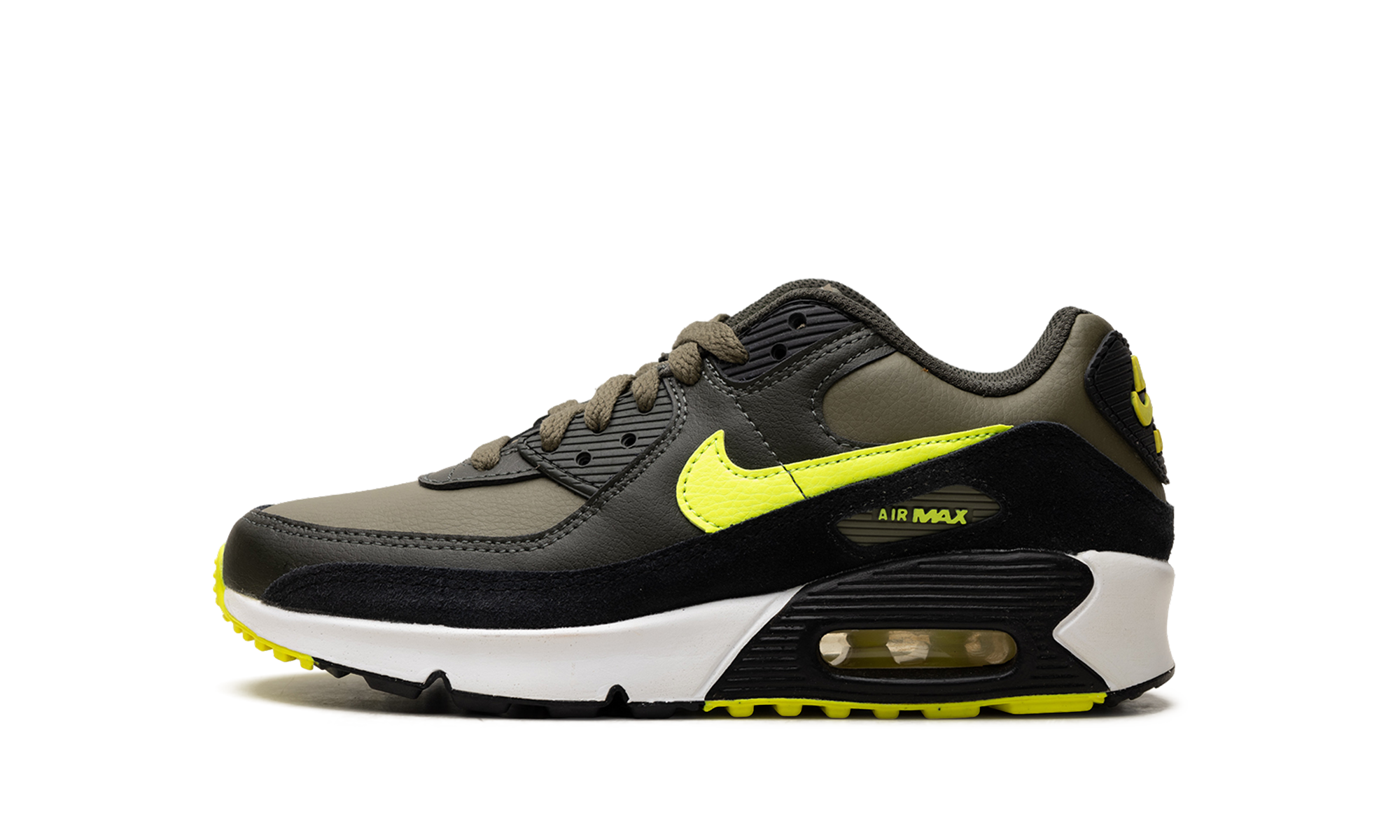 Air Max 90 Leather GS "Medium Olive Volt" DV3607 200