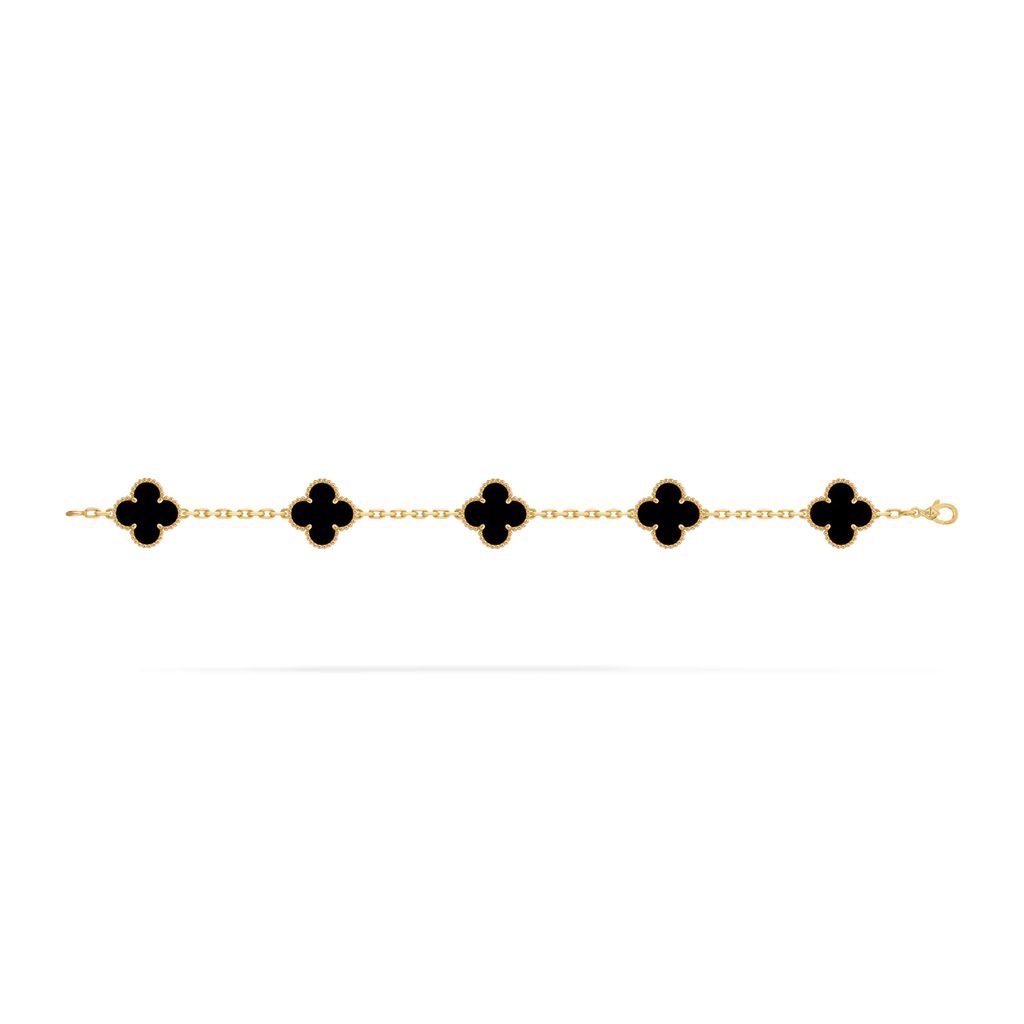 Vintage Alhambra bracelet, 5 motifs, onyx