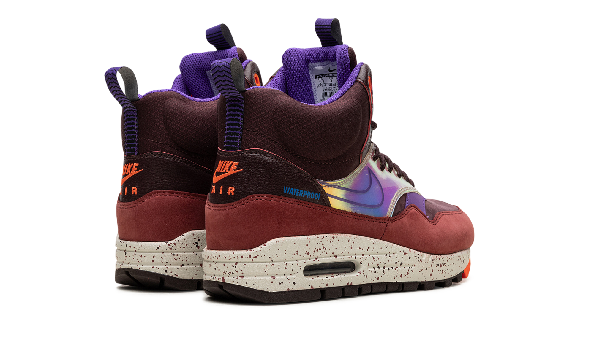 AIR MAX 1 MID SNEAKERBOOT WMNS "Deep Burgundy Iridescent" 685269 600
