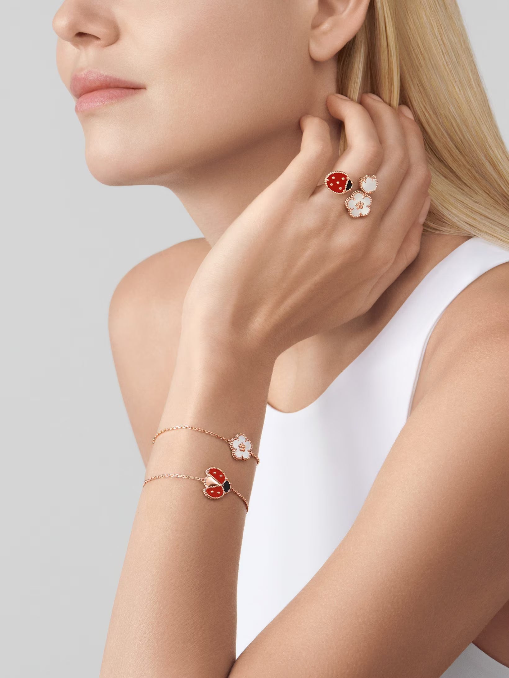 Lucky Spring bracelet, open wings ladybug
